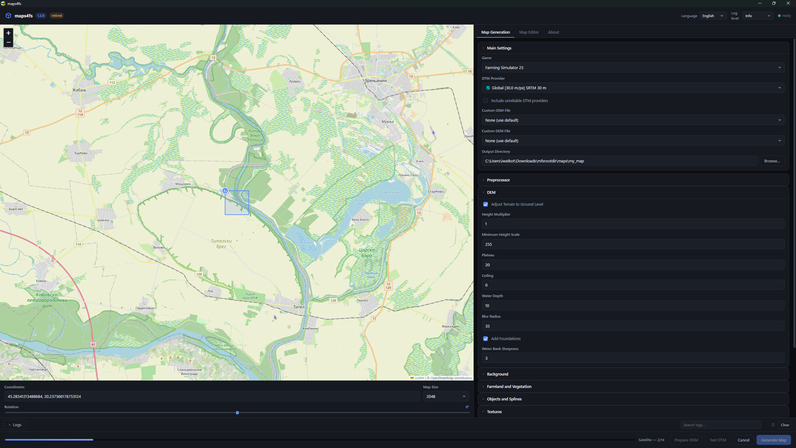 Maps4FS Windows screenshot 1